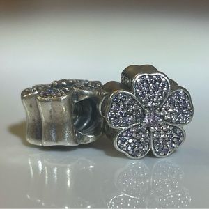 Pandora Pink Pave CZ Flower Charm. Retired.